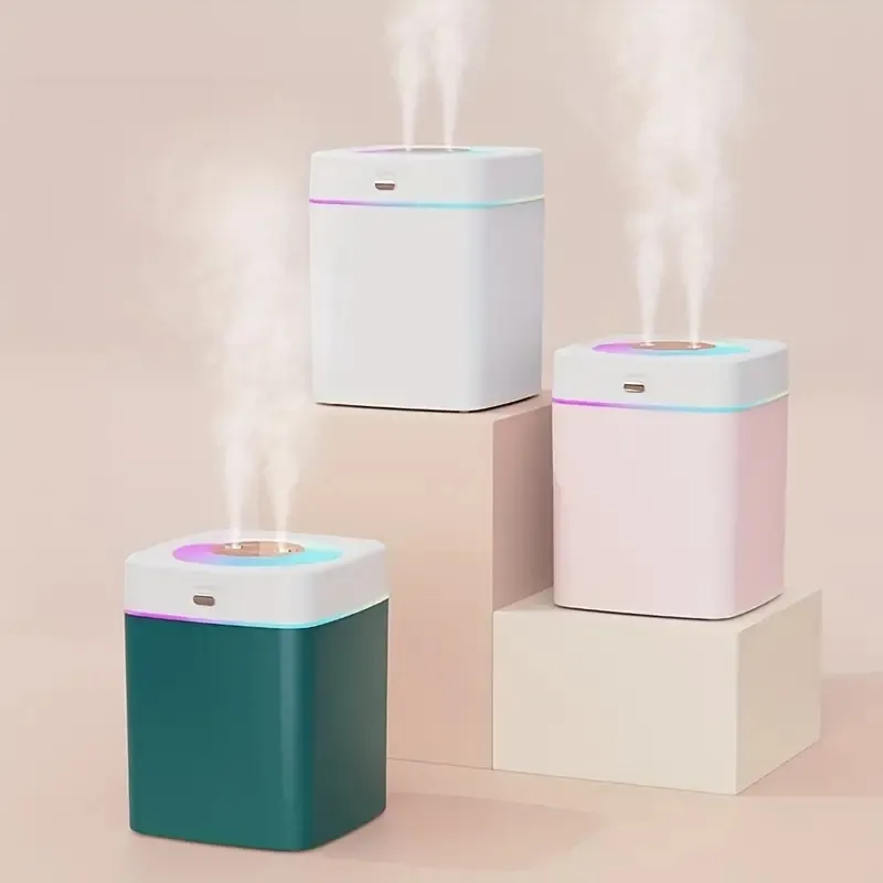 Large Capacity Double Spray LED Light Humidifier. Silent, Large Spray Essential Oil Diffuser, Suitable For Bedroom, Office And Hoom