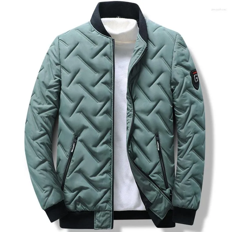 Men's Jackets Jacket V-neck Mens Winter Down Warm Men Business Leisure Coat Youth Stripe Coats L-4XL 5XL