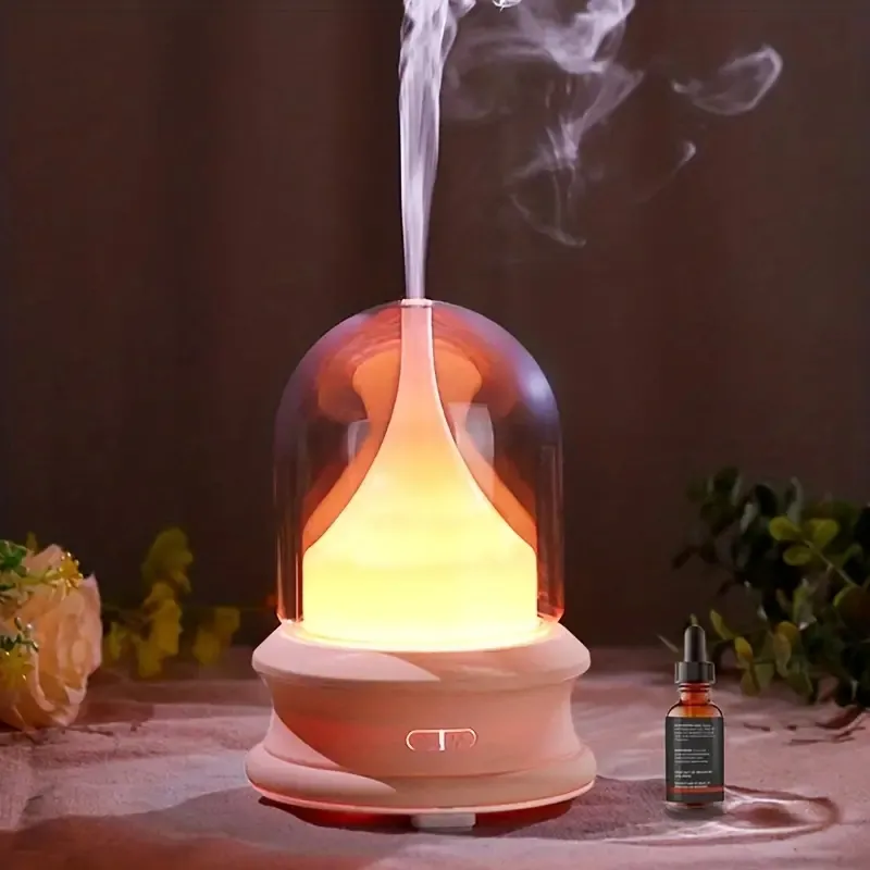 1 humidificateur de fleur de vie éternelle – Diffuseur d'aromathérapie pour chambre à coucher, bureau et bureau – Petite veilleuse et bouteille streamer – Améliore votre sommeil et votre humeur