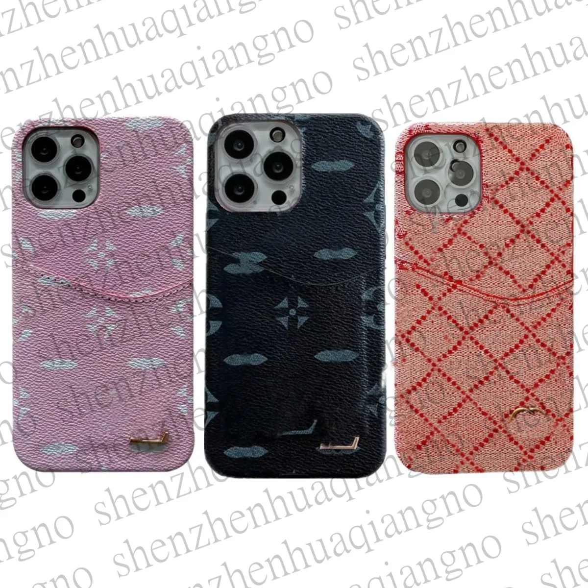 Classics Colorphone Cases with حامل البطاقة لـ iPhone 15 14 14pro 14plus 13pro 12 Mini 11 Pro Max XS XS XR 8 7 Plus Samsung Galaxy S23 S22 S21 S20 Ultra Note 20 10 Cover