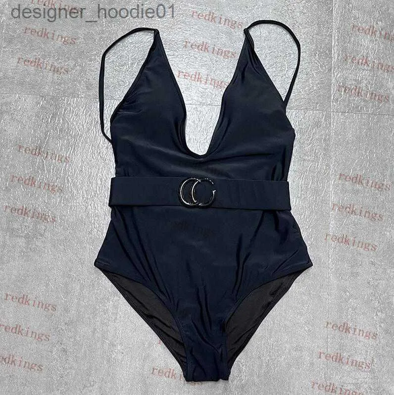 Women's Swimwear Halter Designer Swimwears Women Bodysuit V Neck One Piece Bathing Suit Swimsuits Womens Sexy Designers Bikini Swimwear L230922