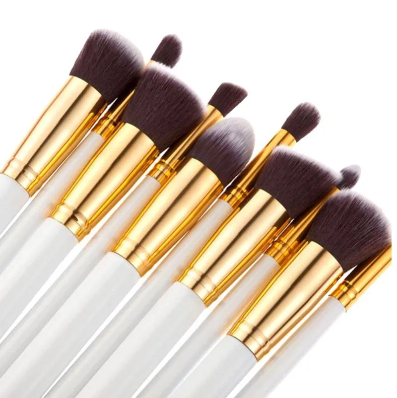 10pcs/Set Makeup Brushes Professional Cosmetic Brush Kit Nylon Hair Wood Handle Eyeshadow Foundation Tools