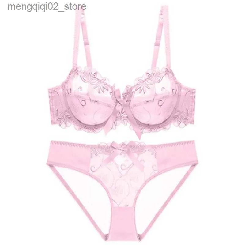 Bras Sets 2022 New Push Up Sexy Lace Transparent Dress Large Size Lingerie  Womens Embroidery Ultra Thin Underwear Bra And Panty Sets Q230922 From  Mengqiqi02, $5.79