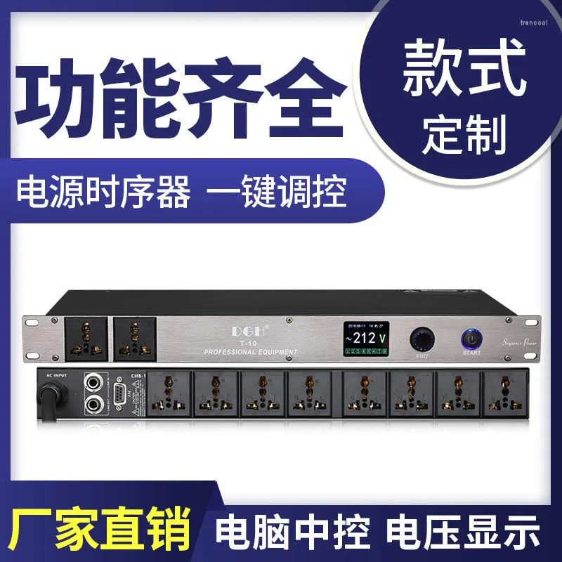 Microfoni DGH Professional Stage 8/10 Way Con protezione Power Sequencer Socket Sequence Controller Controllo centrale del computer T-10