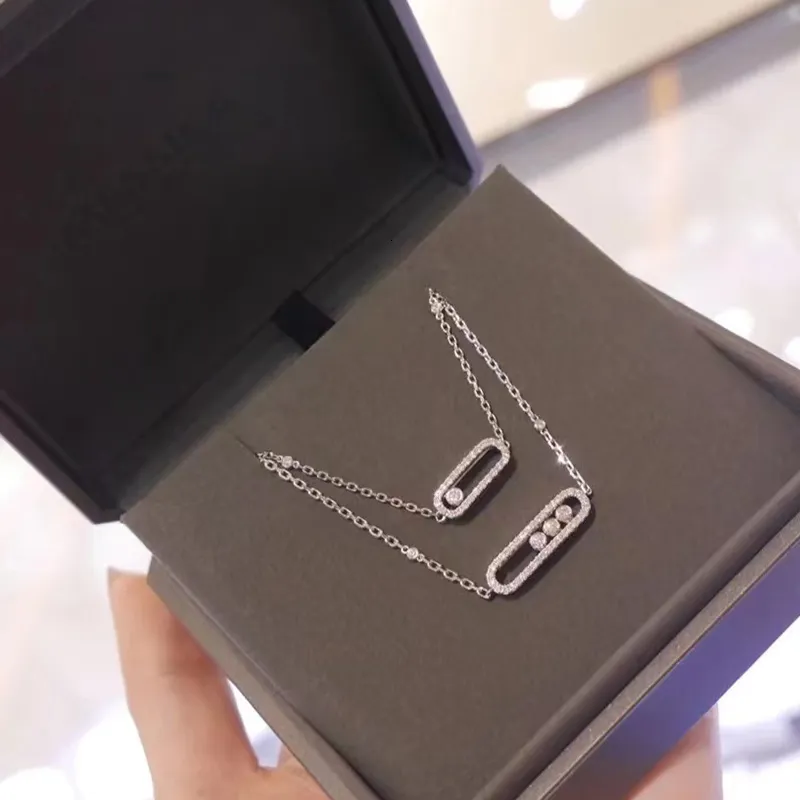 قلادة قلادة كلاسيكية S925 Sterling Silver Womens Necklace Mobile Diamond Jewelry Gift For Girlfriend 230921