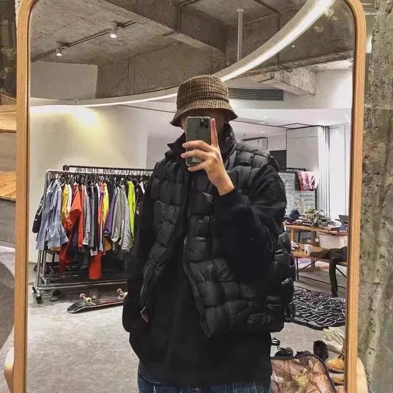 Men's Vests 2023 KAPITAL Pure Cotton Insulation Double-sided High Collar Woven Vest WY766_voghion.com