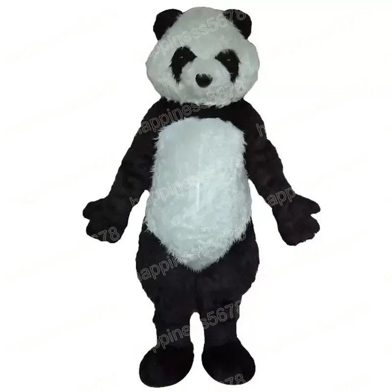 Performance Long Fur Panda Mascot Costumes Cartoon Character Outfit Suit Carnival Adults Size Halloween Christmas Party Carnival Dress Suits