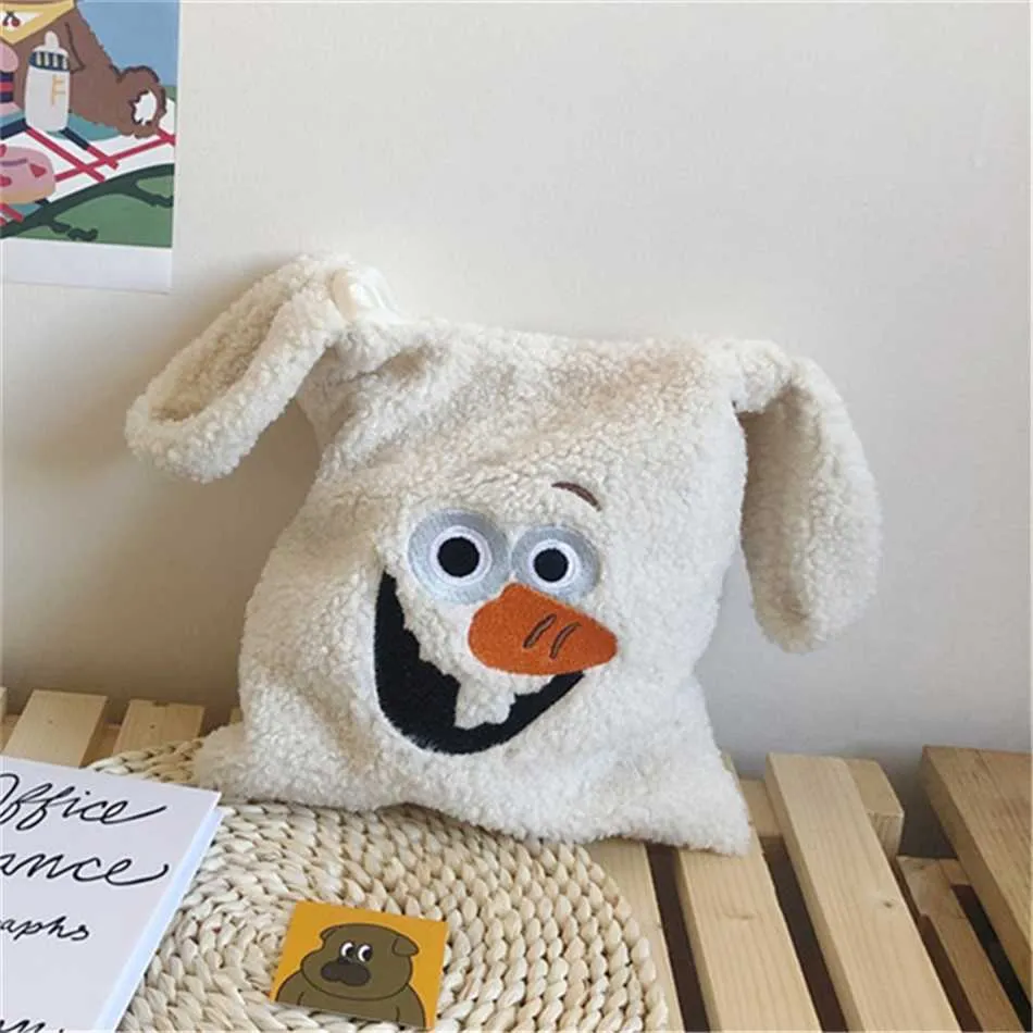 Sac à main en peluche pour filles, mignon hiver, petit fourre-tout avec boucle ouverte, grain de vache à lait, sac de dessin animé pour dames, 220923