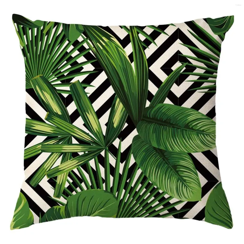 Pillow 15.7" Digital Printed Zipper Linen Throw With Core