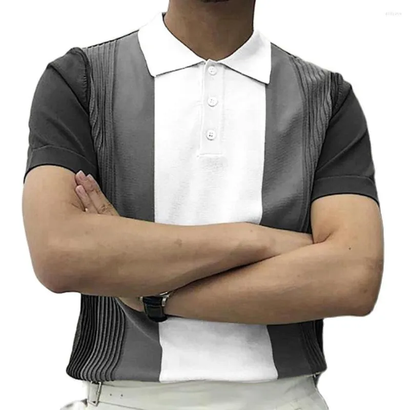 Polo da uomo Plus Size 3XL T-shirt da uomo Moda Dot Stripes Stampa Top Abbigliamento uomo sexy 2023 Estate Casual Pullover Masculinas Polo