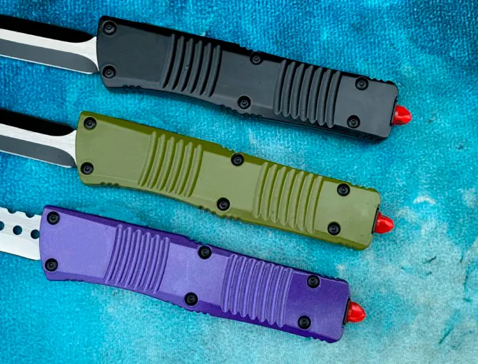 Micro tech Combat Automatic Knife D2 Blade Aluminum alloy Handle Camping Outdoor Hiking Self-defense Tactical Combat EDC Knives