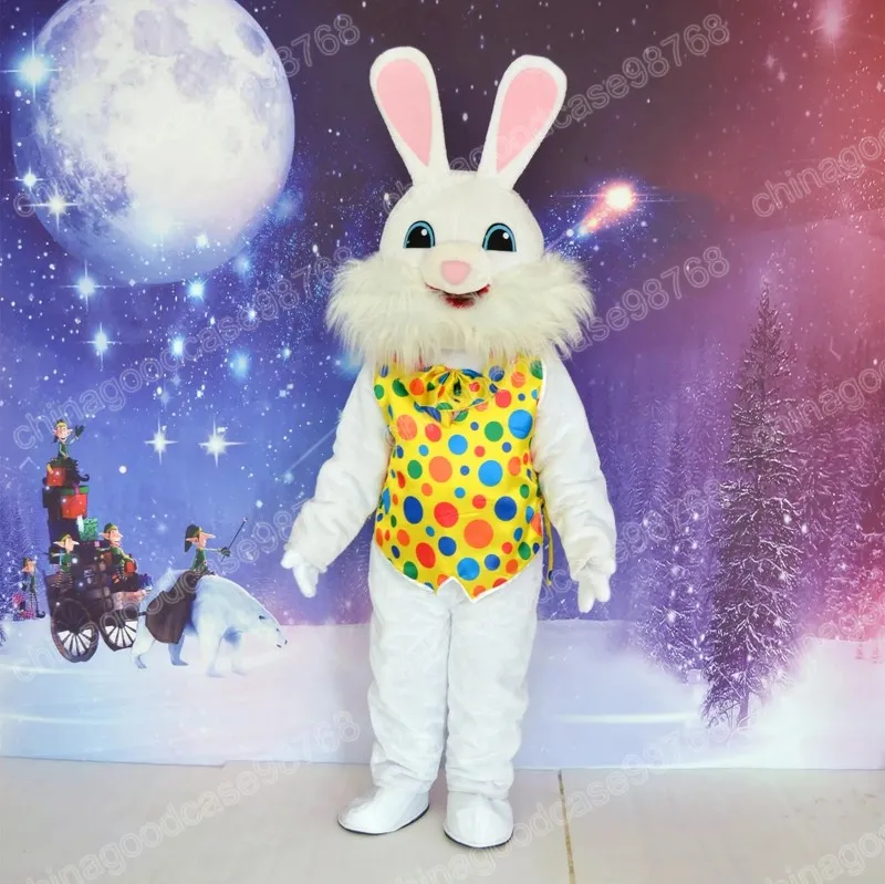 Performance Easter Vest Rabbit Mascot Costume Top Quality Halloween Fancy Party Dress Cartoon Character Suit Carnival Unisex Adults Outfit