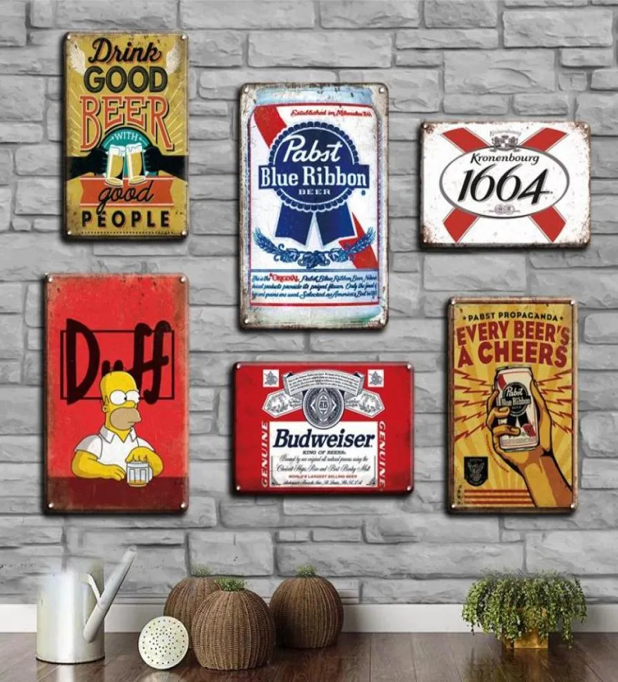 2021 Vintage Beer Poster Metal Tin Sign Retro Corona Wall Sticker Decorative Plaques Shabby Chic Pub Bar Home Decoration Plates SI2019570