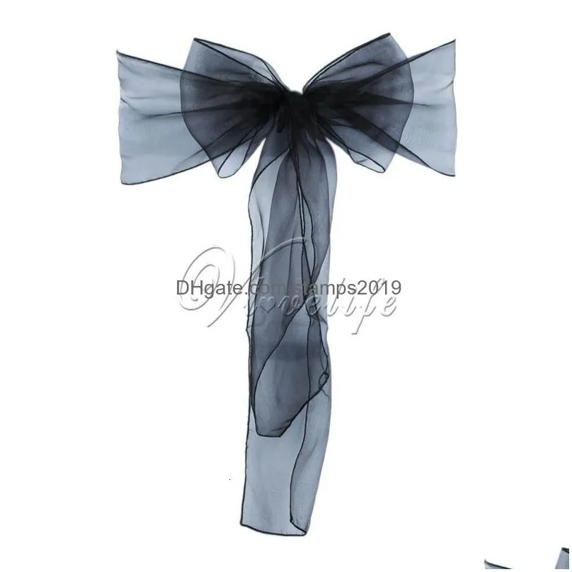 SASHES 100st Stol Organza Bows Wedding Party Supplies Christmas Valentines Decle Sheer Tygdekoration 230721 Drop Delivery Home Dhmpy