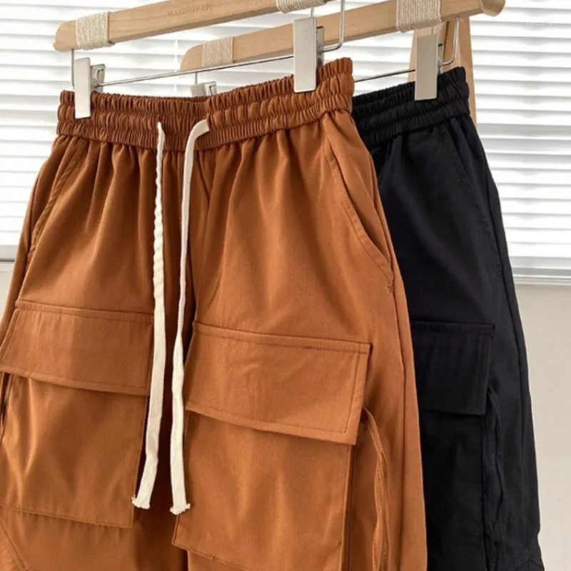 Shorts masculinos 2023ss carga japão estilo casual solto meia calças homens workwear multi-bolso grandes cuecas rua