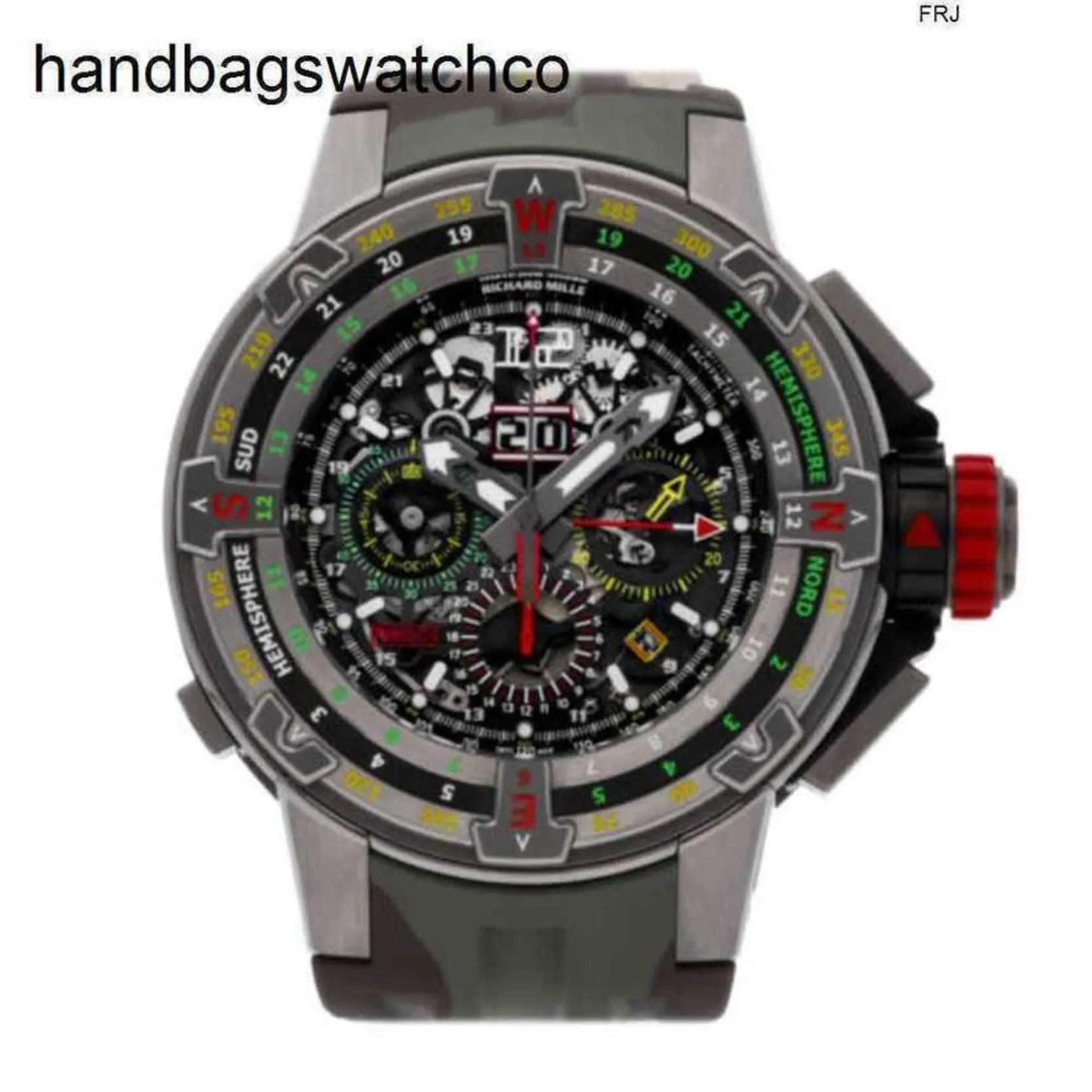 Richardmill Relógio Milles Relógios Mecânico Automático Rm60 Flyback Automático 50mm Pulseira Masculina de Titânio Rm6001 frj