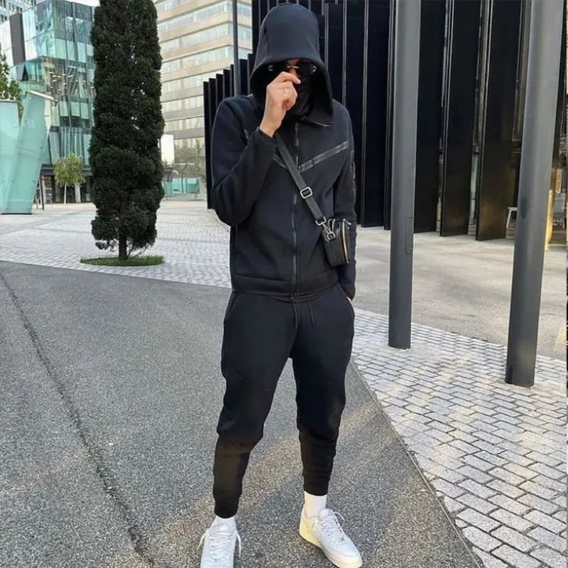Tracuits Suit Hoodie Fashion Casual Sports Zipper Jacket Trousers Suitpant Men New in Men's Sets 230922_voghion.com