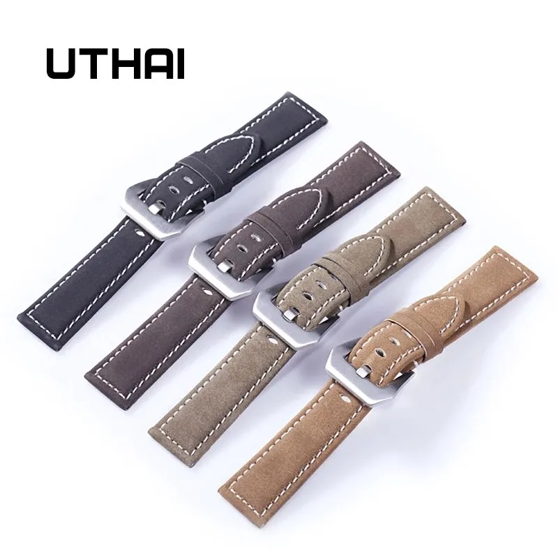 Assista Bandas UTHAI P12 20mm Watch Strap Genuine 22mm Watch Band 18-24mm Watch Acessórios de alta qualidade 22mm Leather Watch Strap Watchbands 230922