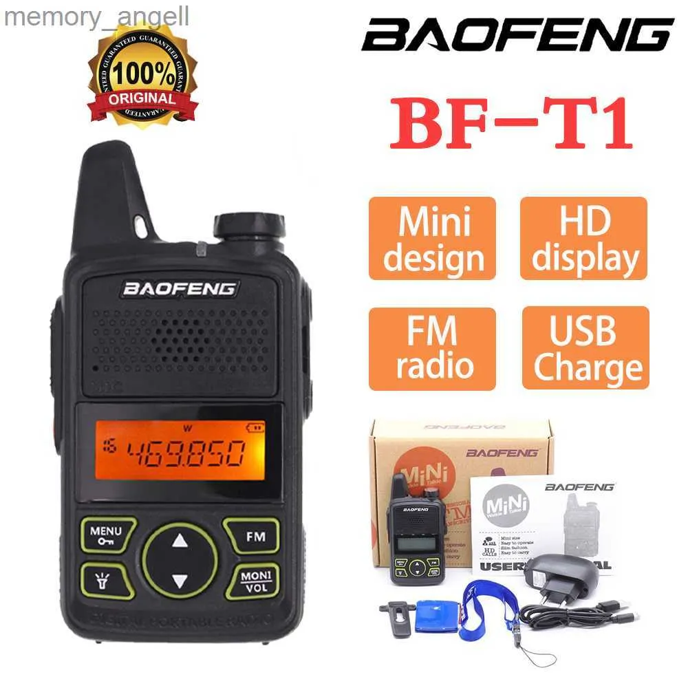 Walkie Talkie Baofeng Bf-T1 Child Walkie Talkie Transceiver UHF 400-470MHzアマチュア双方向ラジオ5WポータブルFMおもちゃ玩具CBラジオHKD230922