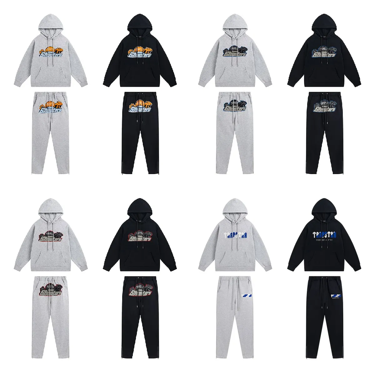 Trainingspak Val Ster Gedrukt Sportkleding Heren T-shirts Warm Twee Stukken Set Losse Hoodie Sweatshirt Broek Jogging 210