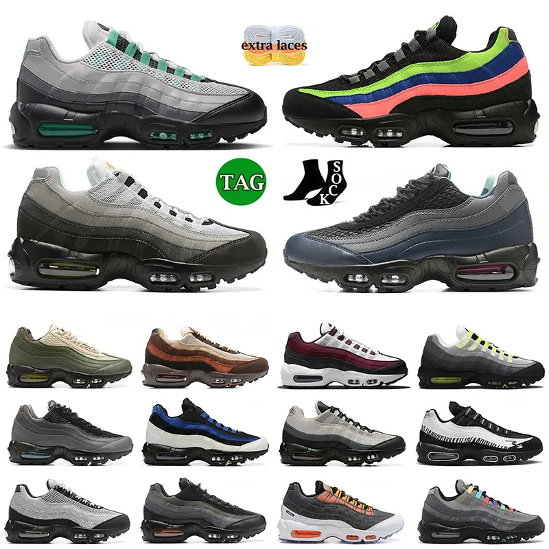 Klasyczne OG Neon 95 Buty do biegania męskie kobiety Athletic Outdoor Triple Black White Stadium Green Anatomia Aegean Storm Pink Beam Sectoia Designer Designer Sneakers