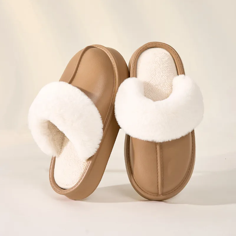 Slippers Nonslip Pattern Heel House Girls Winter Fur Keep Warm Plush Bedroom Ladies Cotton Shoes Home Women Fluffy 230921