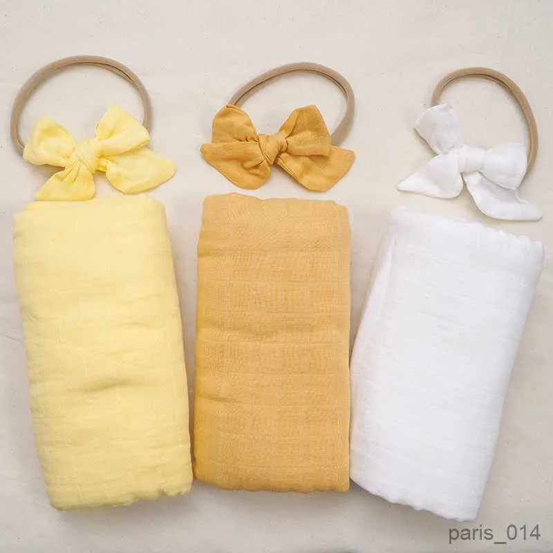 Couvertures d'emmaillotage pour cheveux de bébé, accessoires pour cheveux de bébé, bandeau élastique, couverture en coton, couvre-chef à la mode pour enfants, cadeaux de noël