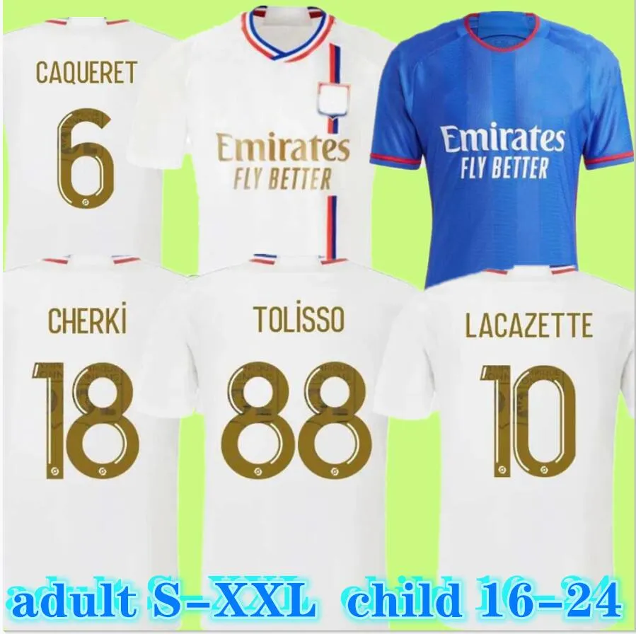 Maglia da calcio Tifosi giocatore 23 24 Maillot 2023 2024 quarta maglia da calcio digitale TOKO EKAMBI CHERKI AOUAR HOME Lione DEMBELE LACAZETTE TOLISSO BOATENG maglie da calcio