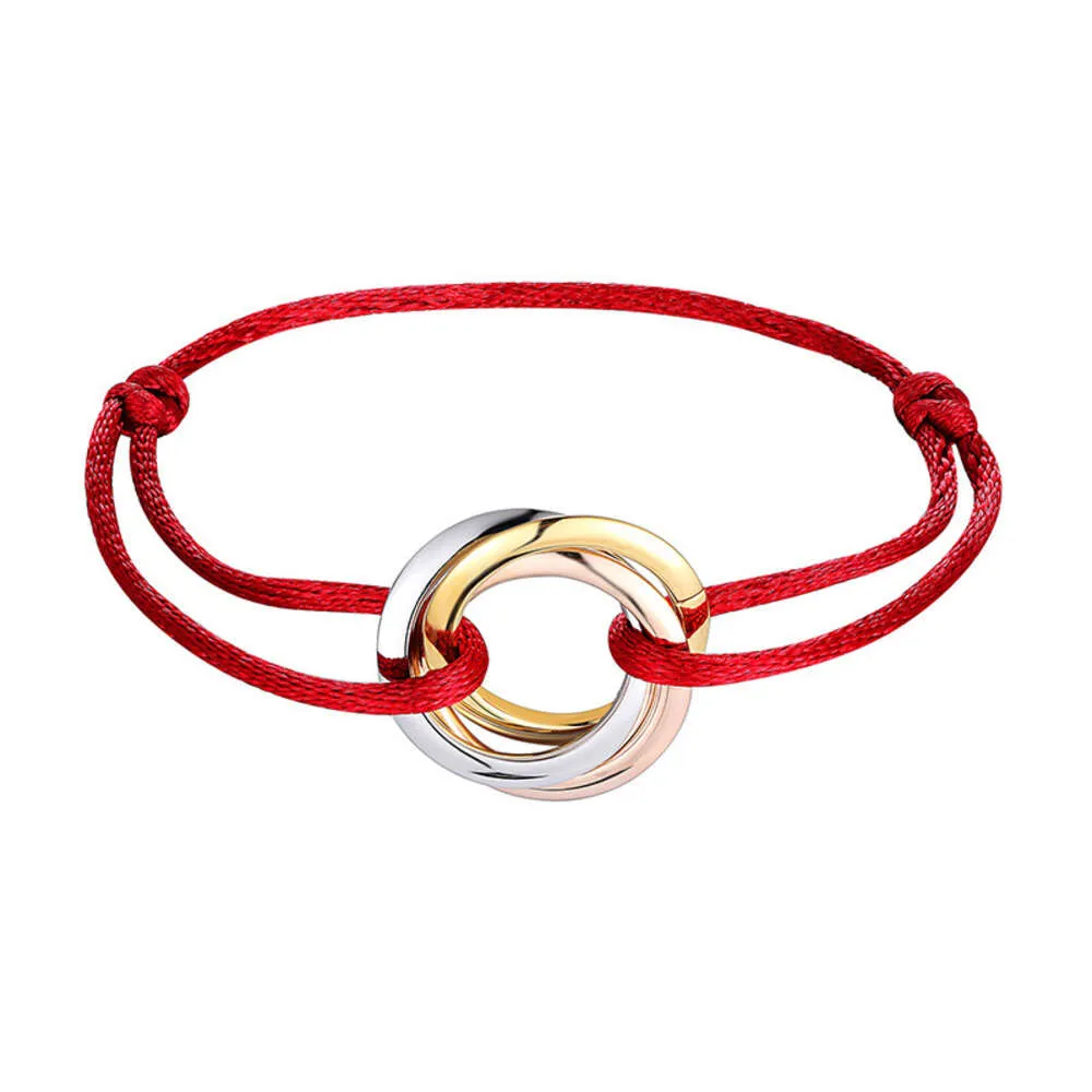 Mens Womens Pulseira Designer Pulseira Moda Trinity Pulseira 316l Aço Inoxidável Trinity Ring String Pulseira Três Anéis Mão