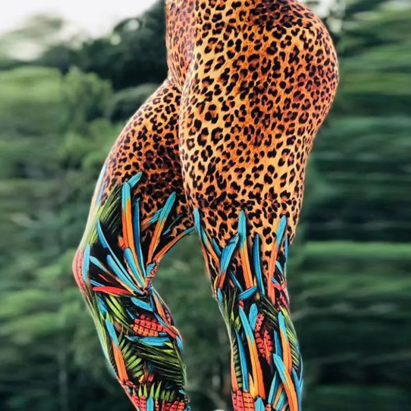 Fashion Sexy Leggings Digital Leopard Print Sports Fitness Leggins High Waist Yoga Pants Push Up Gym Women Workout Jegging