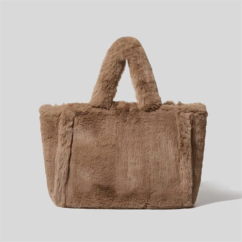 Winter-Handtasche aus Kunstpelz, Markendesign, schlicht, stilvoll, große Tragetasche, weiche Damen-Umhängetasche, Telefon-Geldbörsen, Luxus-Arbeit, 220923