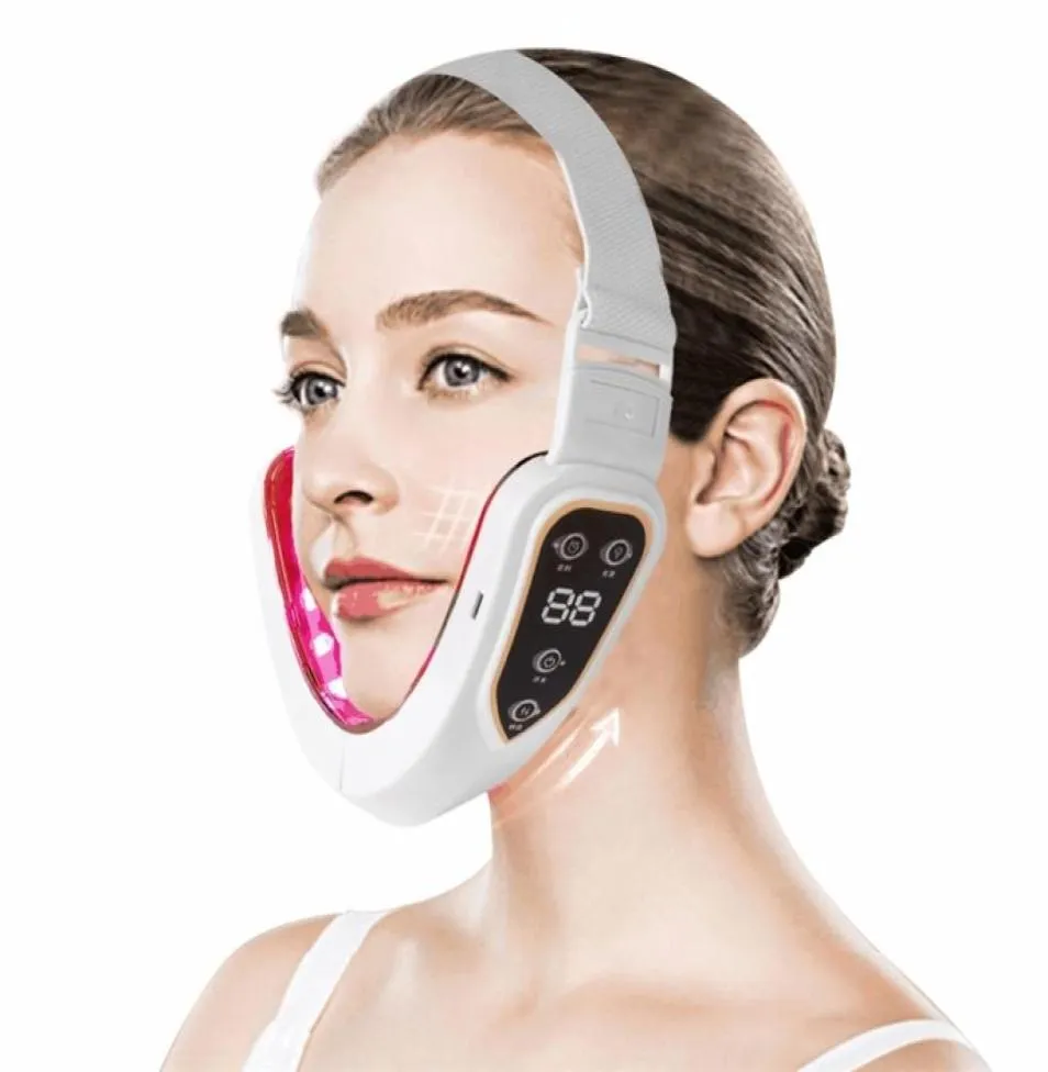 Masajeador adelgazante EMS con forma de cara en V de microcorriente, removedor de papada, dispositivo de elevación con luz LED 2204267759308