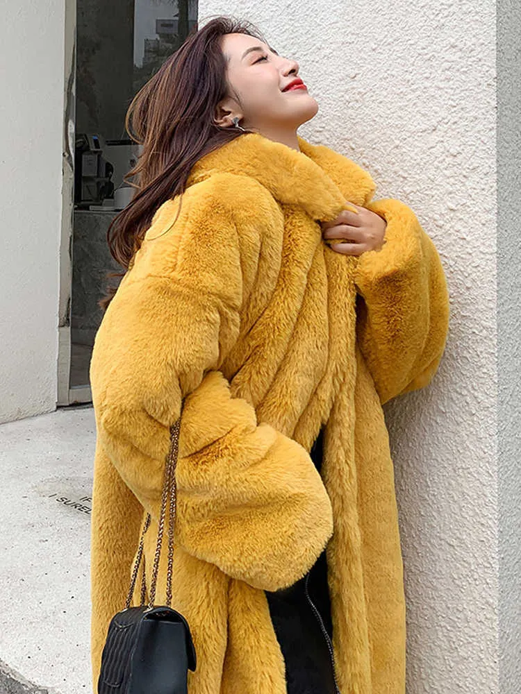 Womens Fur Faux Fur 2023 New Winter Hooded Women Faux Fur Coat