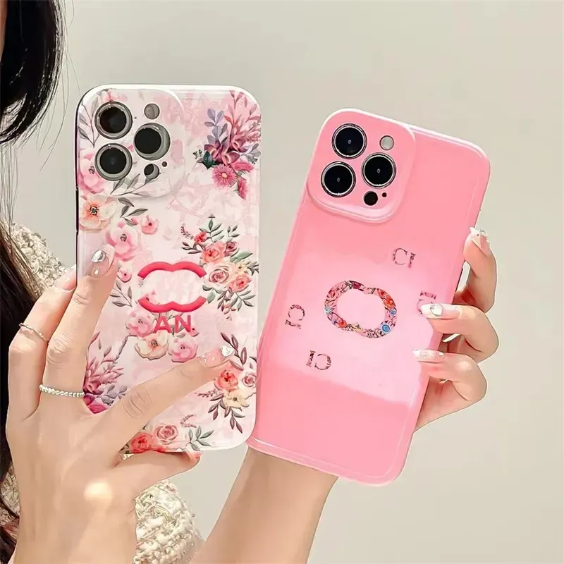 Designers Flower Phone Cases Femmes Téléphones Cas pour iPhone 14 13 12 11 Pro Max Plus X XS Smartphones de luxe Couverture antichoc G239226PE-3