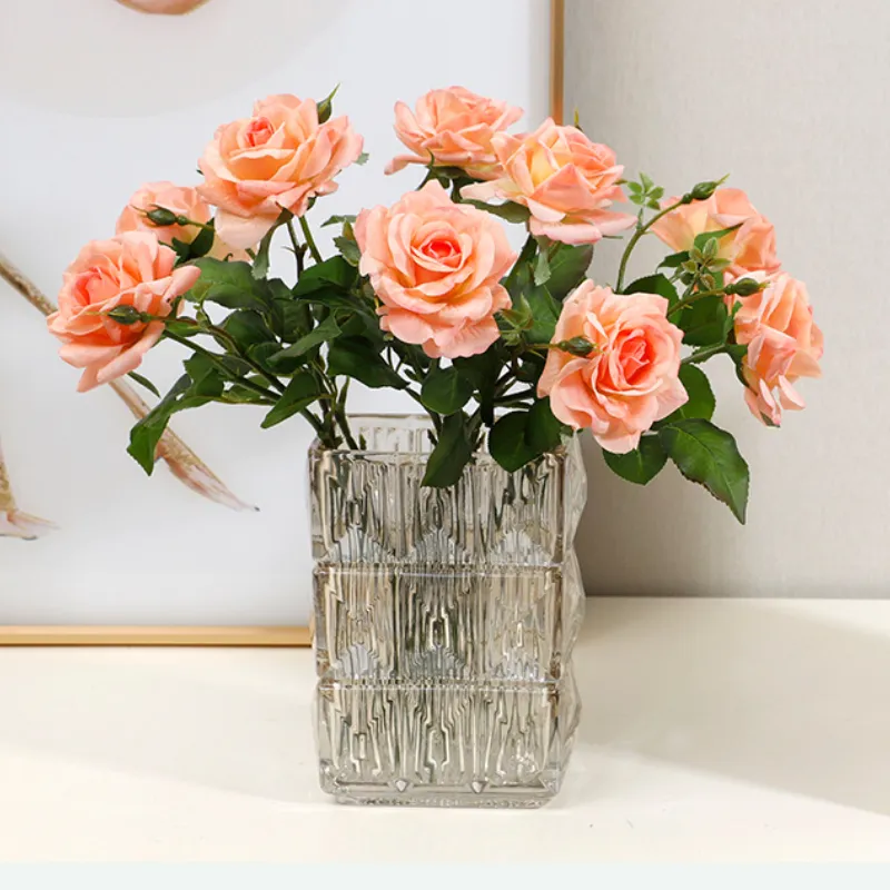 Falso floral mão hidratante rosa simulação flor decoração para casa fotografia adereços buquê de mão