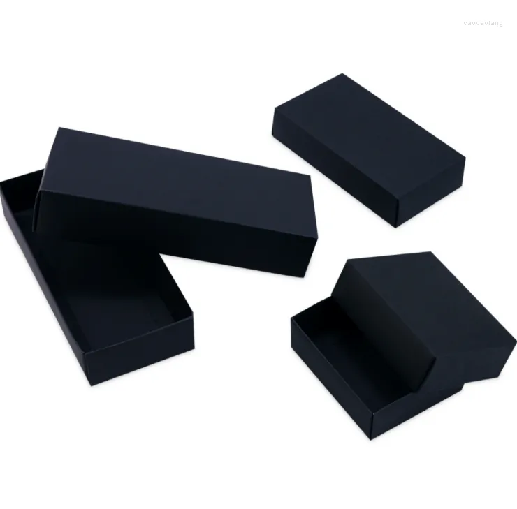 Present Wrap 10st/Lot High Quality Blank Packing Box Black Clothing Lagring Stor storlek Täck TEA JELLEDAG