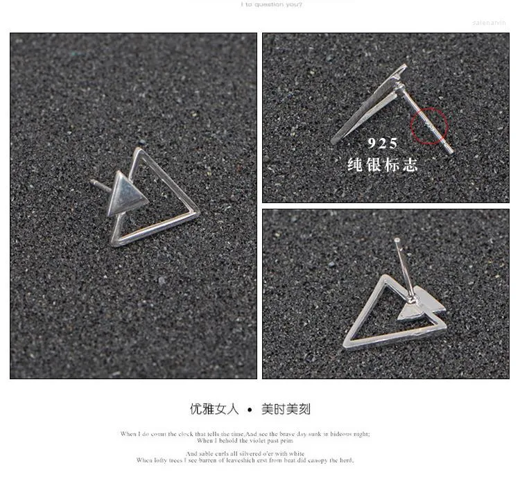 Studörhängen Retti Geometric Triangle for Women Fashion Girl Gift 925 Sterling Silver Jewelry Allergy
