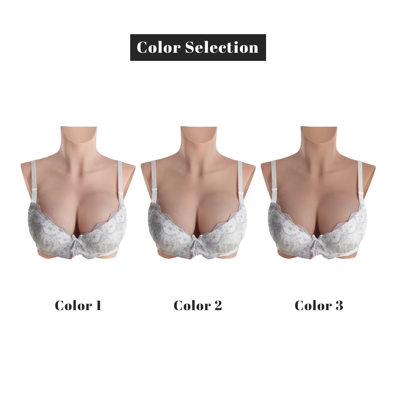 Realistic Artificial Silicone Breastplate Breast Forms Crossdressing Fake  Boobs Enhancer （1 Item） (Color : Color 1, Size : E Cup)