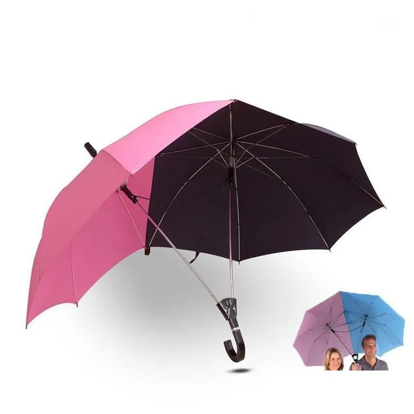 المظلات الإبداعية matic مظلة اثنين من المظلة كبيرة مساحة مزدوجة عاشق الأزواج الأزياء mtifunctional windproof1 إسقاط التسليم المنزل gar otsig