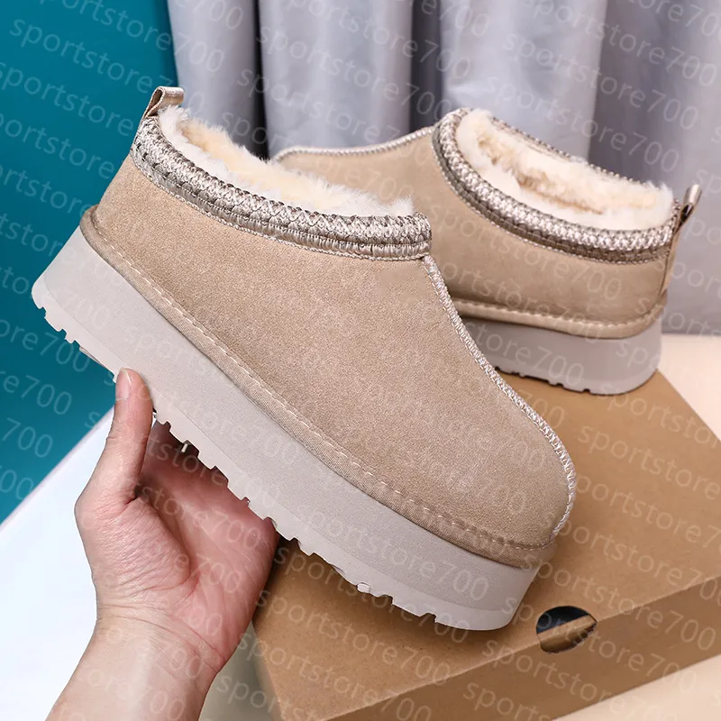 Designer Australien Tazz Tasman Slipper Luxury Slides Womens Classic Ultra Mini Platform Boot Suede Wool Blend Snow Boots Winter Warm Fur Ankle Booties
