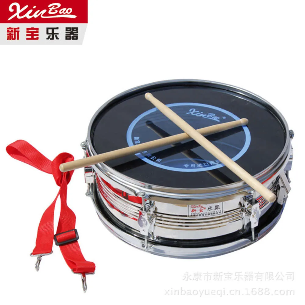 Xinbao instrument 13 tum snare trumma rostfritt stål små militära set instrument unga student transparent aqustic professionella trummor