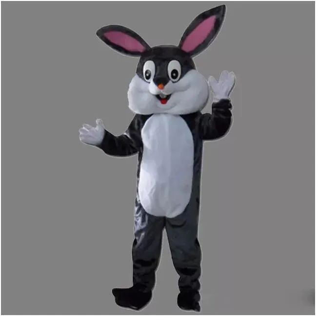 Tamanho adulto cinza coelho mascote traje bonito coelho carnaval festa de natal cosply mascote terno kit