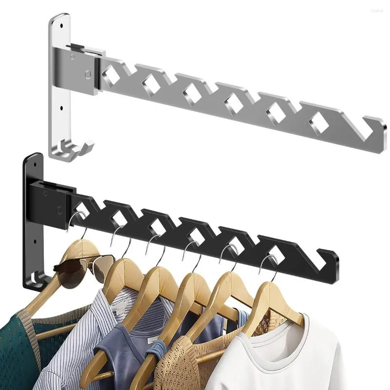 Wall mounted Clothes Drying Rack Adjustable Angle Hanger Coat Dryer Collapsible Clothing Organizer for Garment Large Loading bearing Plastic