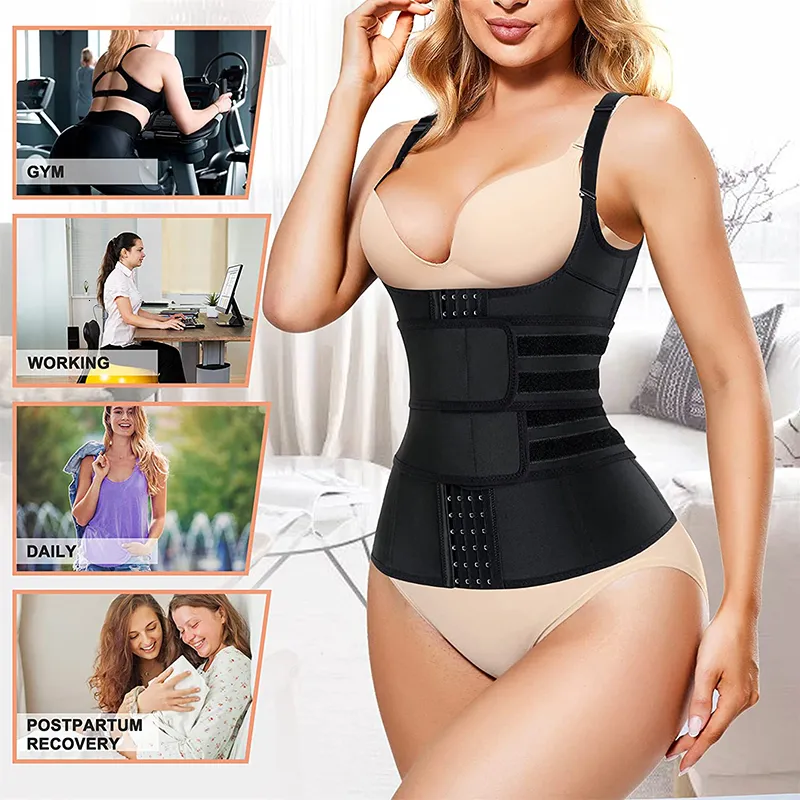 Women s Plus Size Arm Shaper Waist Trainer Neoprene Sauna Vest with 2 Straps and Steel Bones for Workout Trimming
