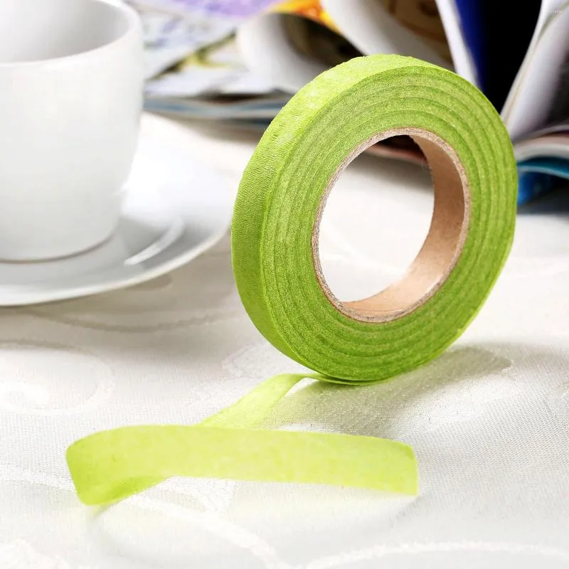 Green Self Adhesive Floral Stem Tape Wire For DIY Wrinkle Paper