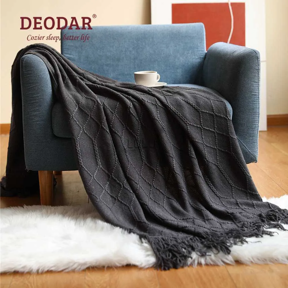 Couvertures Deodar printemps nouvelle couverture tricotée canapé climatisation couverture gland serviette couette pour enfants étudiants adulte sieste déjeuner bureau HKD230922