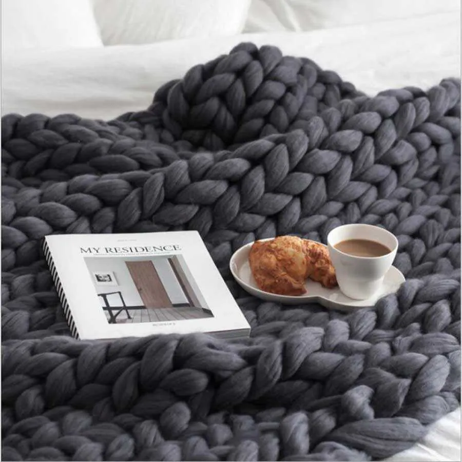 Chunky Merino Wool Blanket Soft Thick Big Yarn Knitted Throw Warm Sofa Bed Blanket For Winter 100 Wool Gold 60x80cm 80x80cm 100x100cm 100x120cm From Lulu iemon store 26.06 DHgate.Com Better Than Potte...