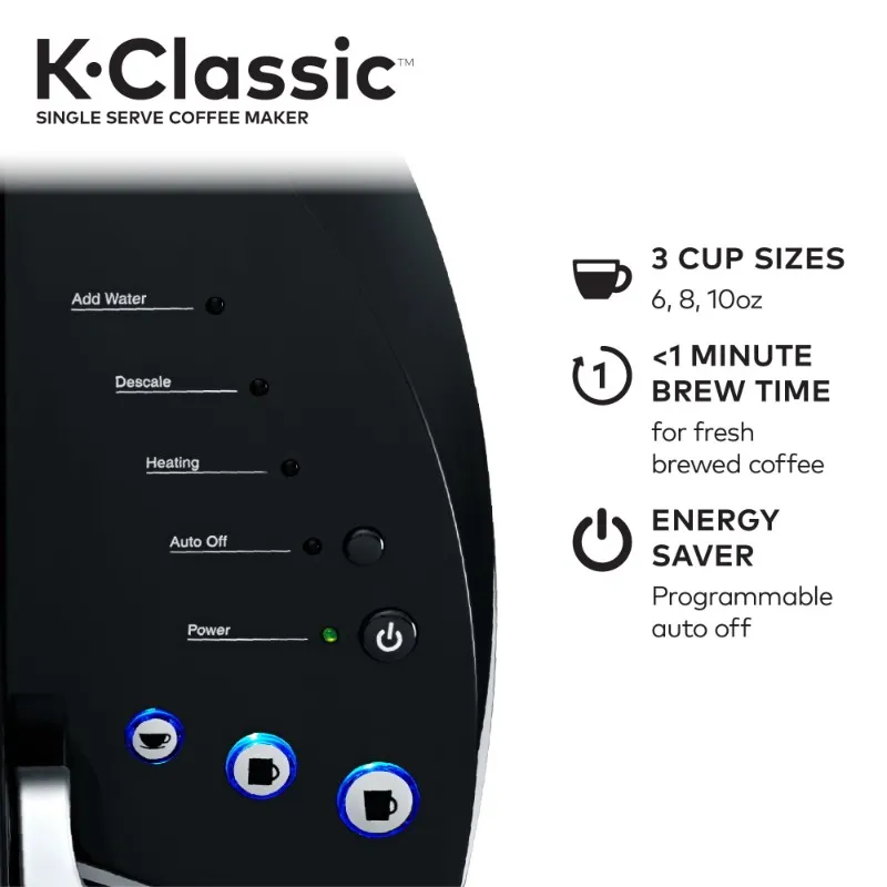 Keurig K-Classic Macchina caffè a cialde K-Cup monodose, nera