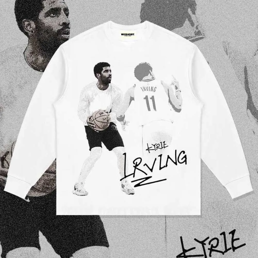 BC Nets Irving American Printed T-shirt Męskie i damskie bawełniane bawełniane okrągła marka mody Autumnqmpt