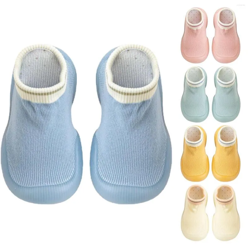 Primeiros caminhantes bebê menina menino indoor crianças respirável sapatos de caminhada quente elástico meia tênis ao ar livre queda